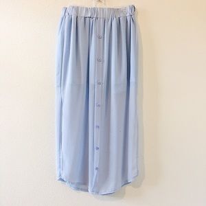 Blue Chiffon Maxi Skirt